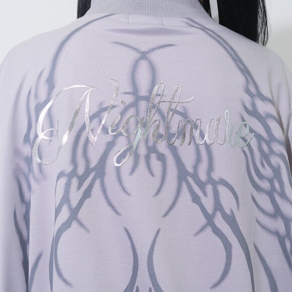 ACDC RAG - Nightmare Studded Bunny Ruffle Grey Oversized Jacket - Picture 9 of 11